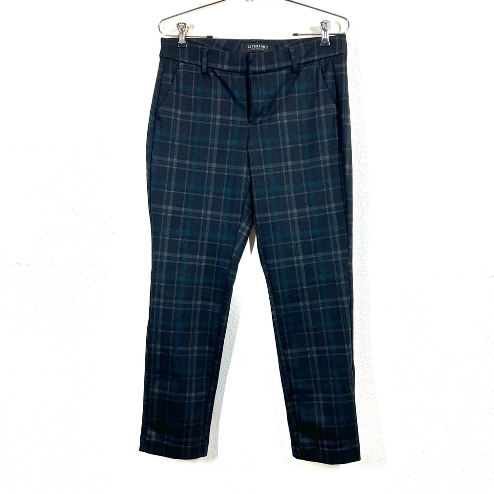 Liverpool Los Angeles Kelsey Plaid Knit Trousers Women's size 4/27